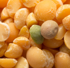 background of yellow peas. macro