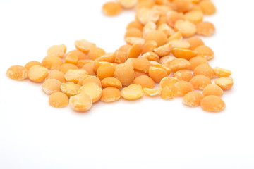 peas on a white background. macro