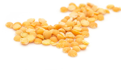 peas on a white background. macro