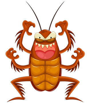 scary cartoon cockroach