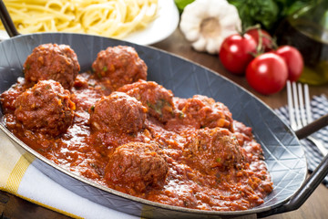 Meatballs in bolognese sauce - Fleischbällchen in Bolognese-Sauc