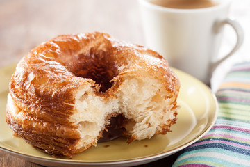 Croissant and doughnut mixture on a dish