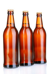 Beer bottles isolated on white