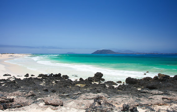 Northern Fuerteventura, Corralejo Flag Beach, Low Tide