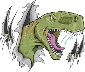 Poster de jardin Dessin animé Tyrannosaurus Rex Dinosaur Vector Illustration