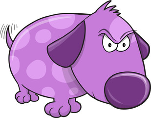 Angry Puppy Dog Vector Illustration Art