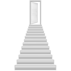 Steps with door