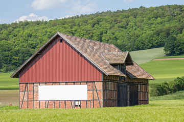 Fototapeta na wymiar barn with plain textfield