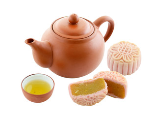Chinese cake with Tea