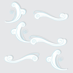 Ornament blue clouds with shadows.