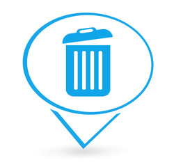 poubelle sur signet bleu