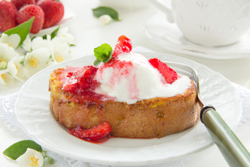 French toast with ice cream.