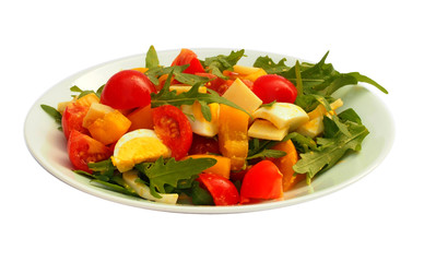 Salad isolated on white. Clipping path included.