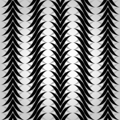 Seamless geometric pattern with black and white waves.