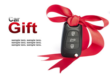 Gift key concept with red Bow and space for text - 53371534