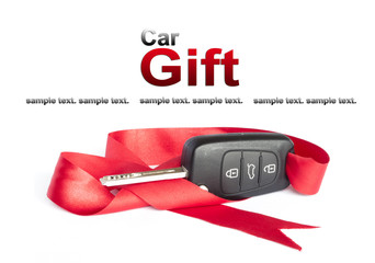 Gift key concept with red Bow and space for text - 53371549