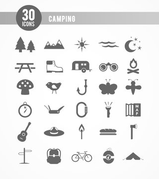 30 icons: camping