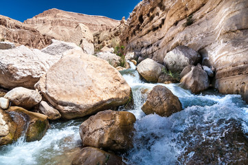The creek in valley Wadi Hasa in Jordan - 53372913