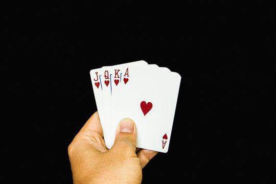 cards holding by hand