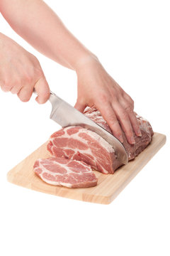 precursors pork meat, preparing burgers