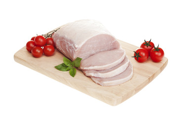 pork chop on a white background