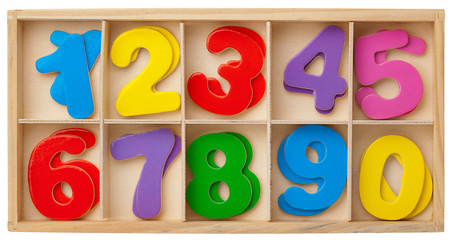 Numbers in a box. Isolated.