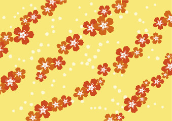 Vector of seamless pattern with Orange flowers