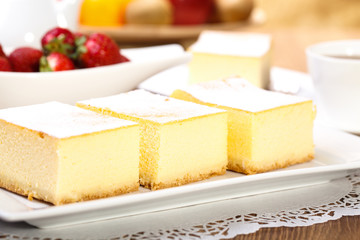 Delicious apple pie with whipped cream,