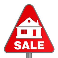 Дорожный знак с символом дома и надписью 