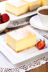 Delicious apple pie with whipped cream,