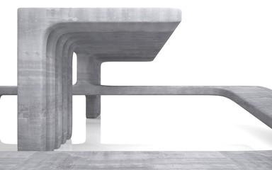 Abstract Architecture. abstract concrete building on a white bac