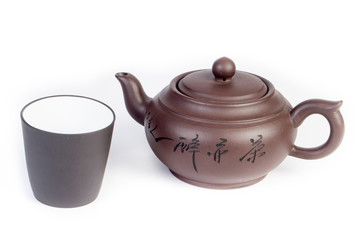 Chinese teapot with teacup