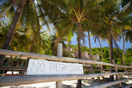 No Trespassing Sign On The Beach