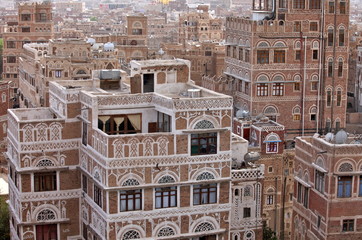 Old Sanaa buildings - traditional Yemen house 