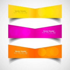 Naklejka premium Three colorful headers presentation vector design
