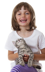 little girl with a kitten © Vera Kuttelvaserova