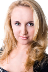 Naklejka premium Closeup portrait of a young beautiful woman