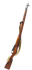 Old rifle isolated. Clipping paht included.