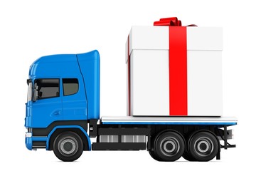 3d truck gift box delivery