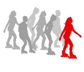 Skater silhouette winner vector background