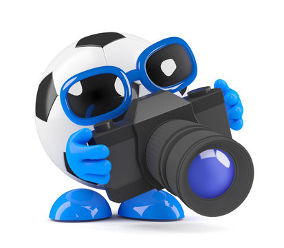 3d Football takes a picture