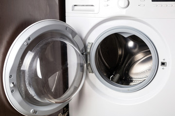 Empty washing machine at home