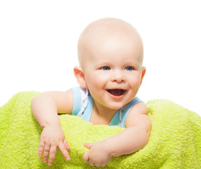 Laughing baby portrait