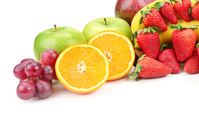 Naklejka na ściany i meble fresh fruits isolated on a white