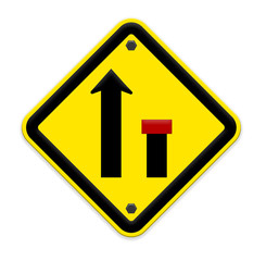 no through road sign,way closed left,part of a series.