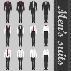 Set of various men's suits