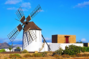 windmill in Tiscamanita, Fuerteventura, Canary Islands, Spain