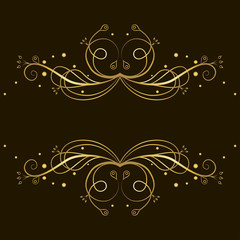 Decorative gold  tracery with place for text