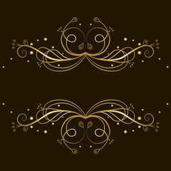 Decorative gold  tracery with place for text