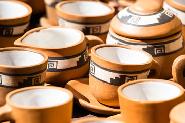 Ceramic in local market in Peru, South America.